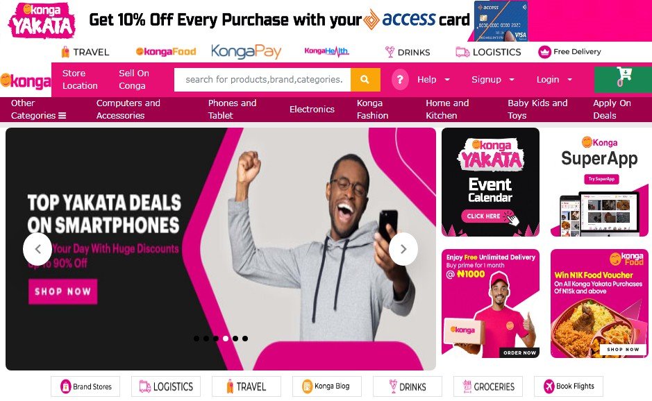 Konga E-commerce Landing Page Clone Using React