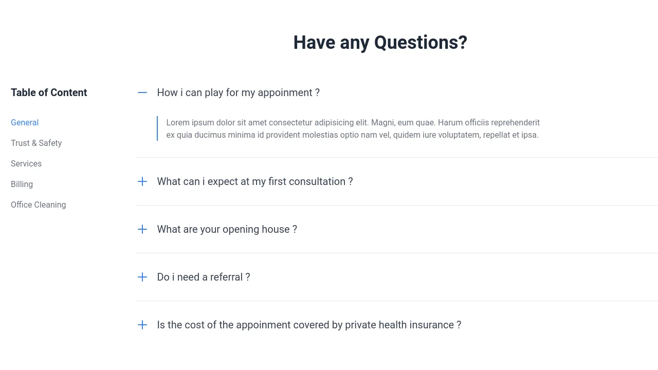 FAQ Collapse with Side Links