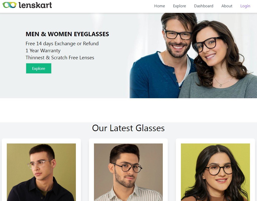LensKart Website Built With React And MongoDB