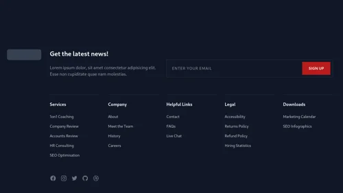 Collection of free Tailwind CSS footer components from Codepen and other resources