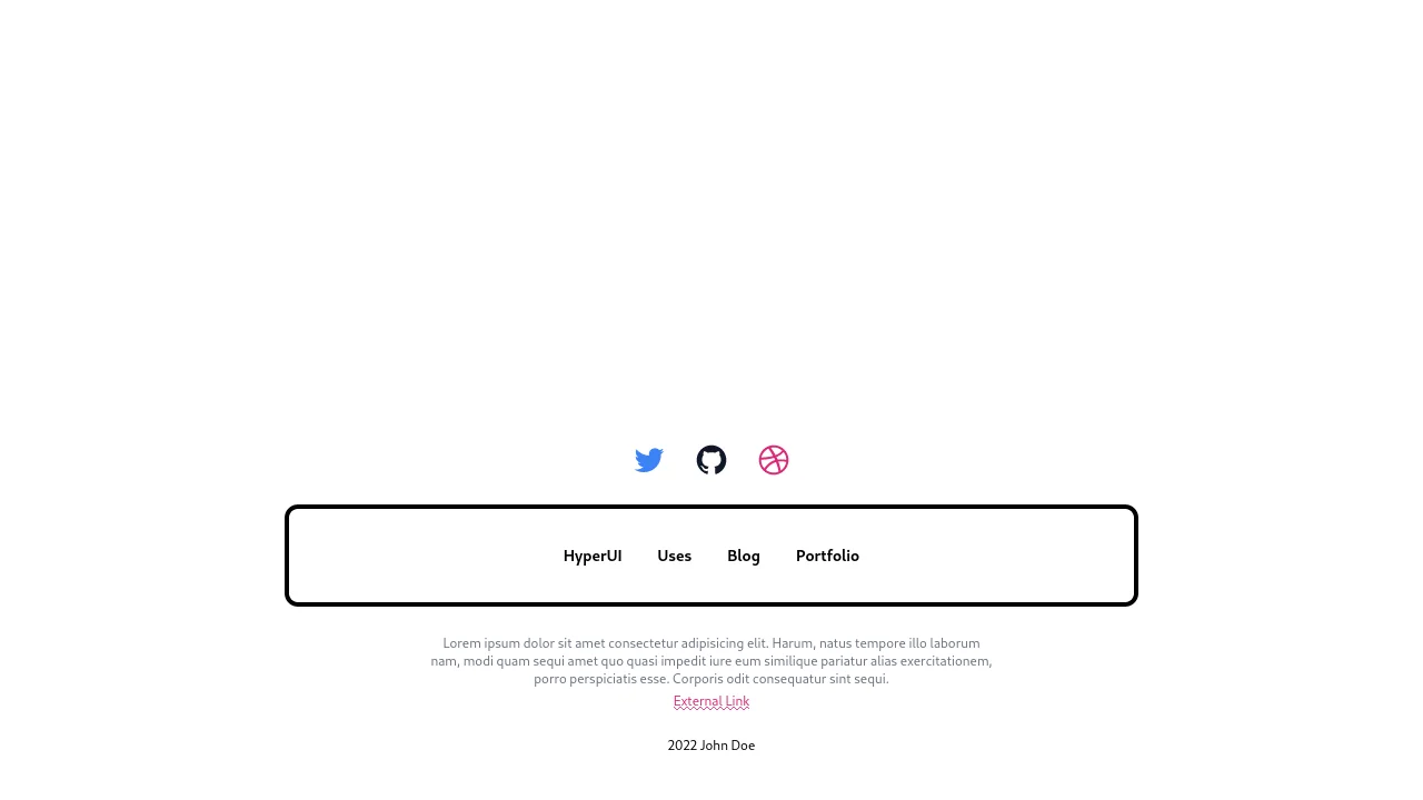 Centered with Social Links as Priority Footer