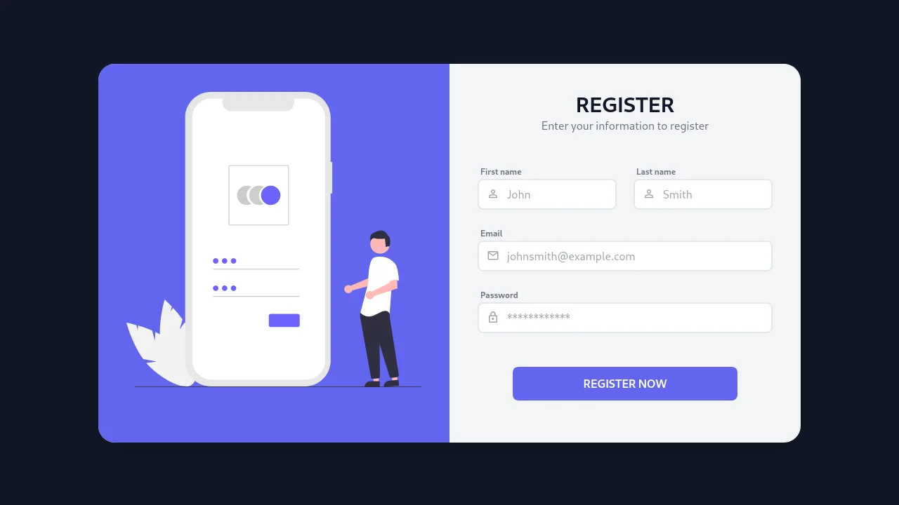Simple Register/Sign Up Form