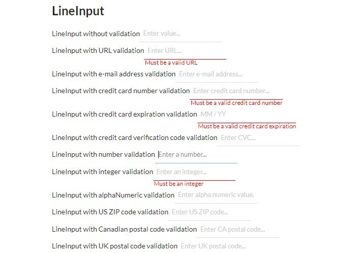 Line input control with validation support for Semantic UI React