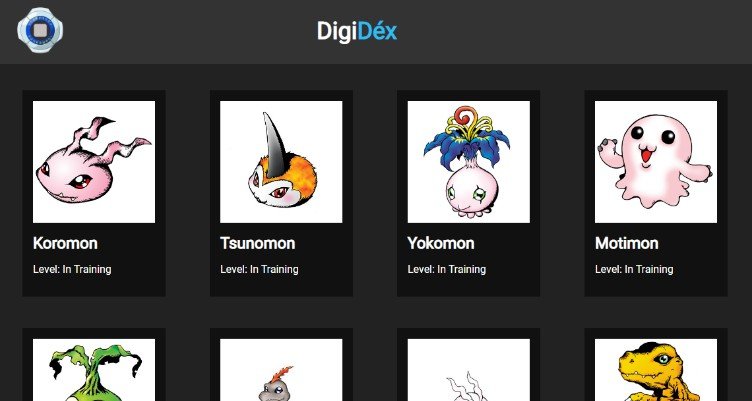 A digimon encyclopedia project, just like a pokedex works