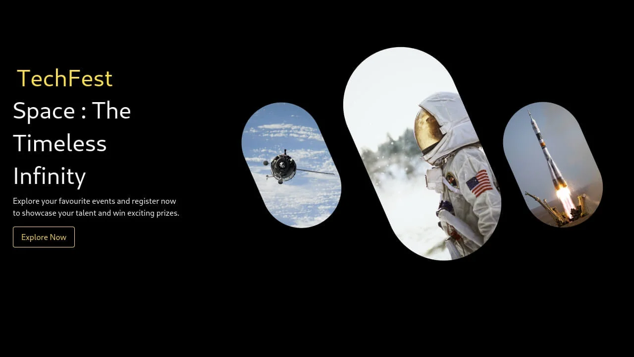 Landing Section in Space Black Theme