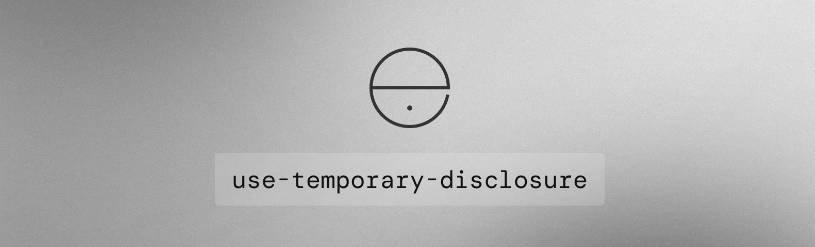 Manage temporary UI elements with react hook allowing you to show or hide an element