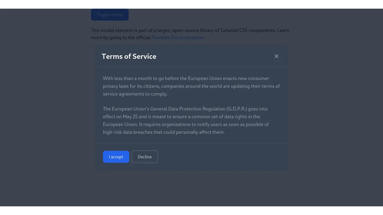 Tailwind CSS Modal