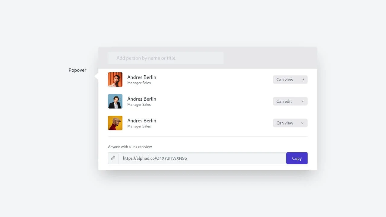 Tailwind CSS Popover Component