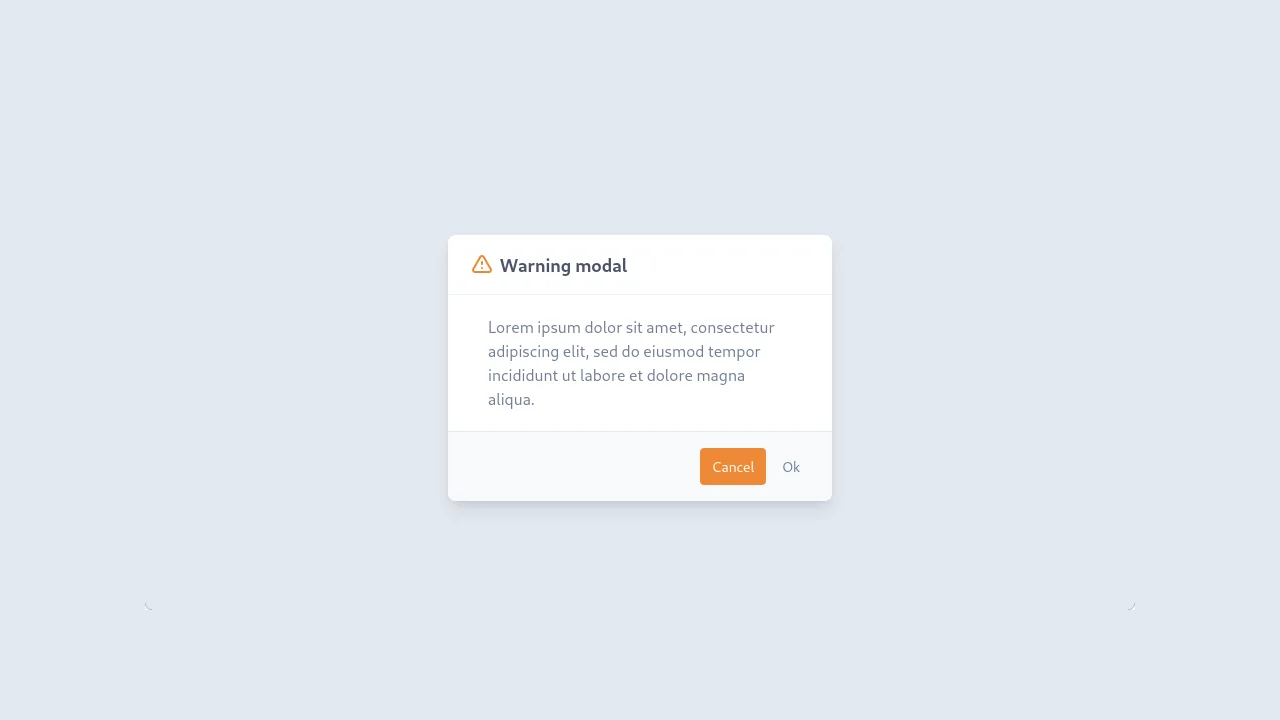 Tailwind Component Modal Warning
