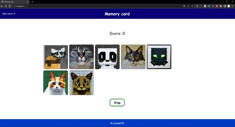 Memory card game made with React