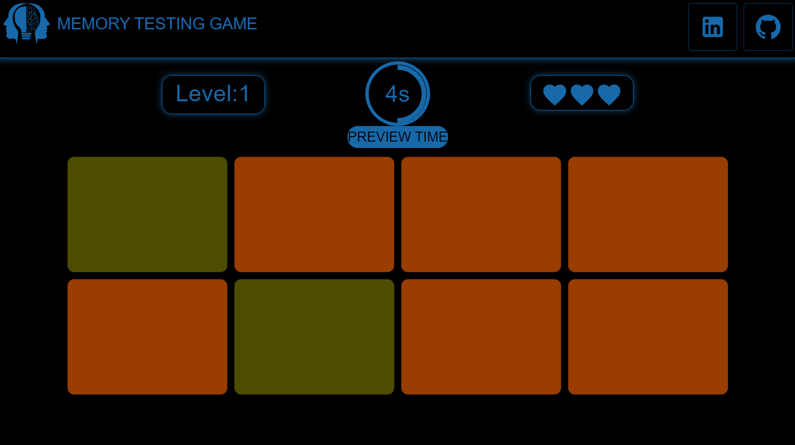 Memory Testing Game Built With React