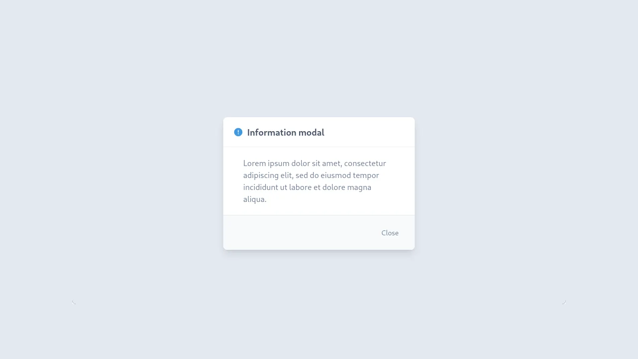 Tailwind Component Modal Information