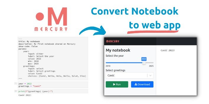 Mercury: easily convert Python notebook to web app and share with others