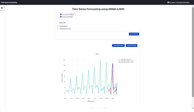 A Django & React application that forecast time series data using ARIMA and RNN models