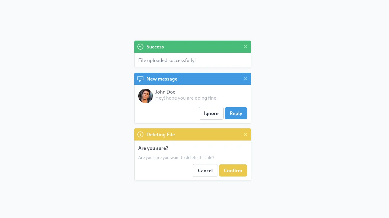 Tailwind Component Notification Simple