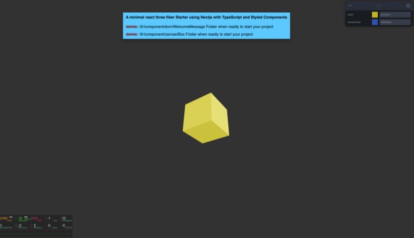 Minimal react three fiber Starter using Next.js with TypeScript and Styled Components