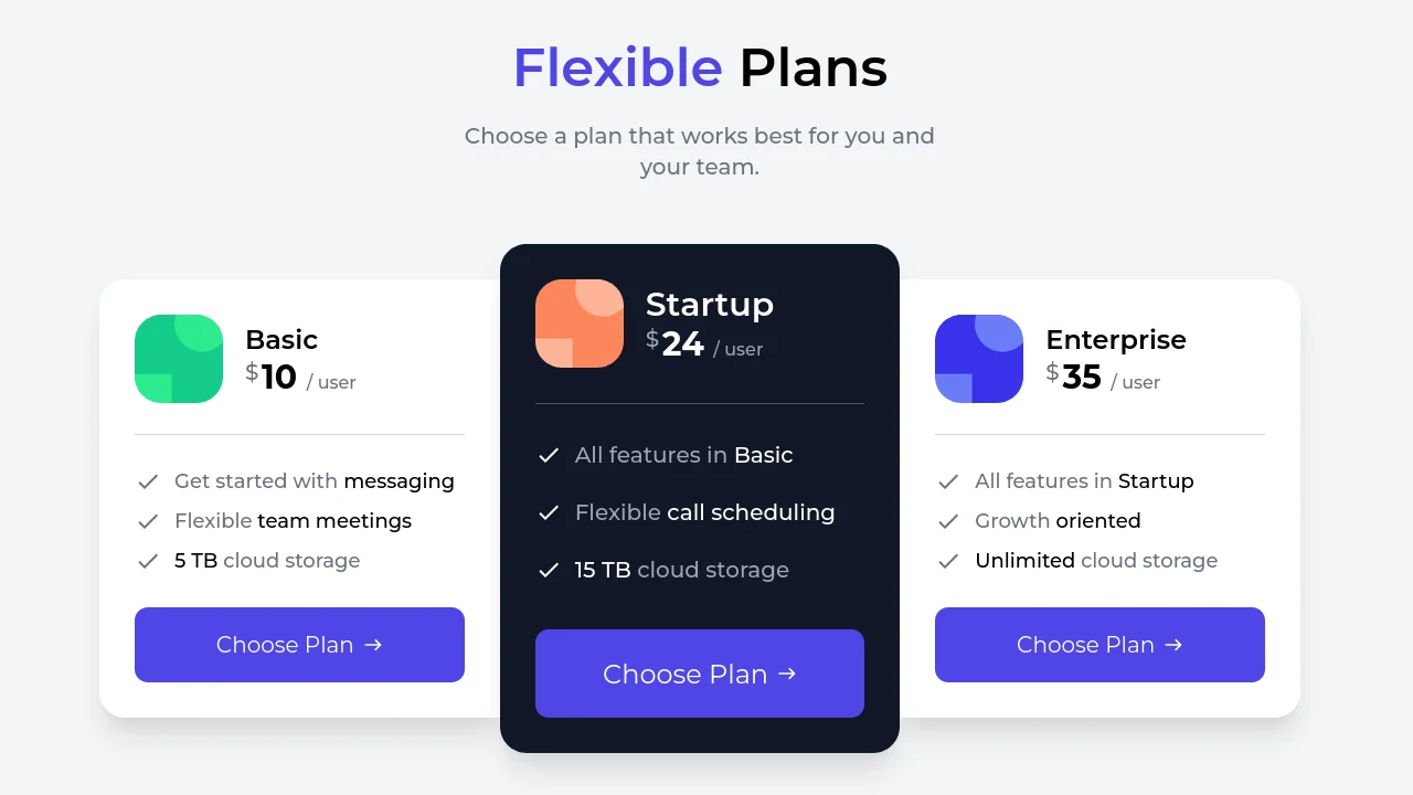 Pricing Table with Tailwind CSS