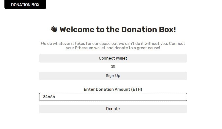 A Donation Box App Built Using React