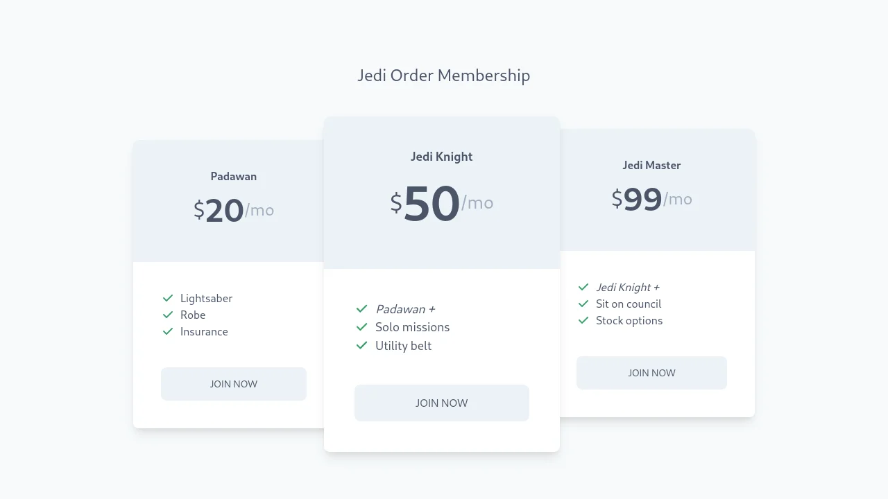 Lo-fi Pricing Table - Tailwind CSS