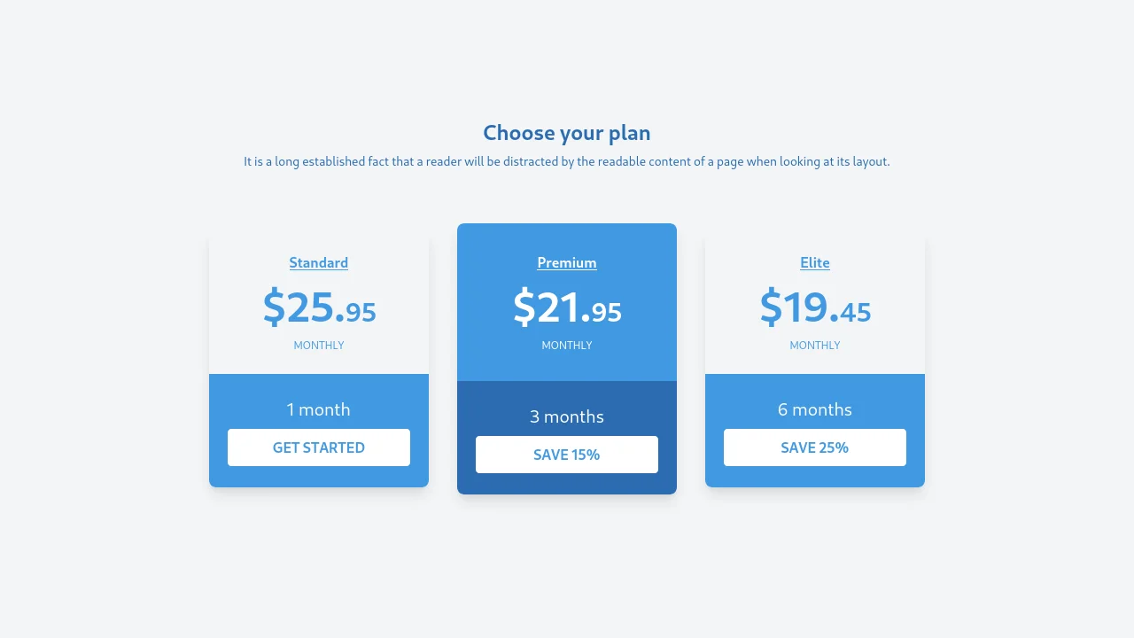 Plan Pricing Table