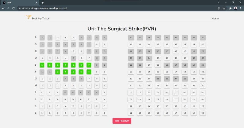 Movie Ticket booking application built using React and Next.js