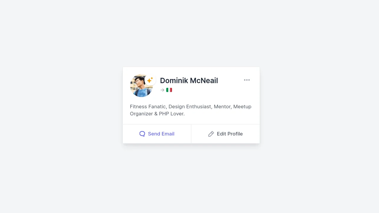Team Member Card - Tailwind CSS + Alpine.js