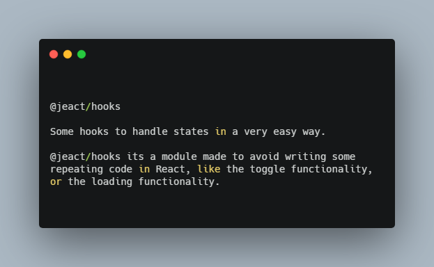 New hooks variation for React, to handle states in an easier form