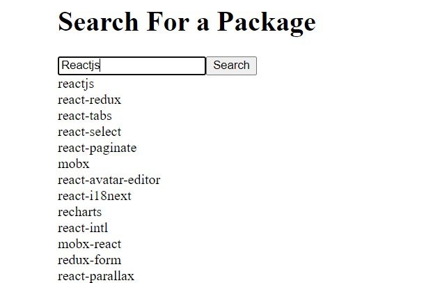 Node Module Search With Typescript Reactjs and Redux