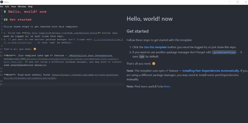 Nota Markdown Editor Built With Vite, Electron And React
