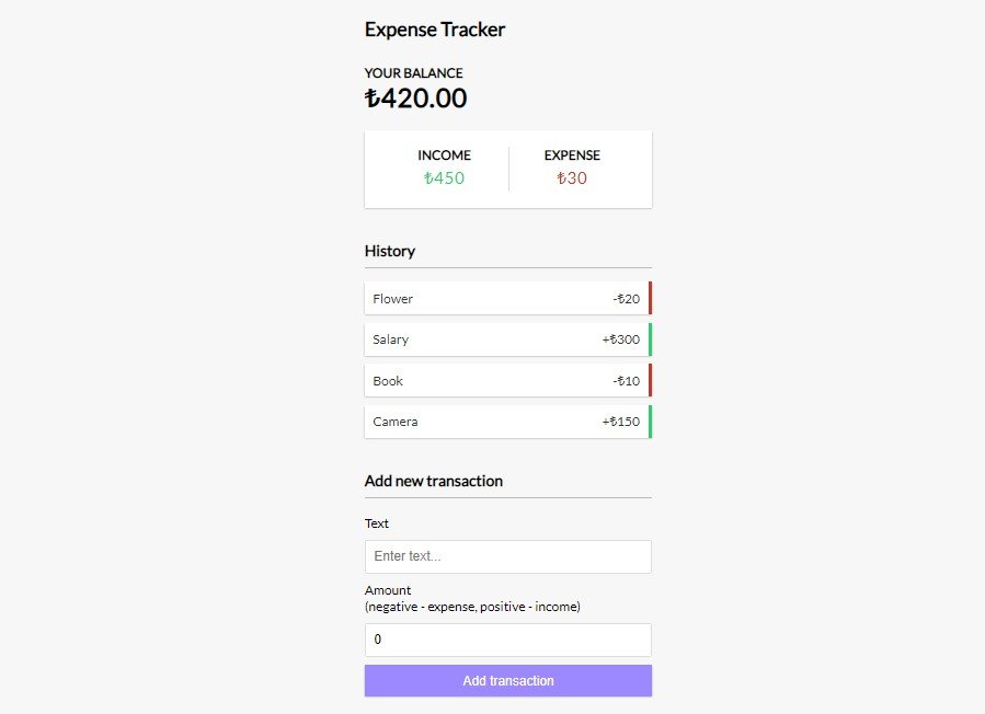 A Expense Tracker With React, Context