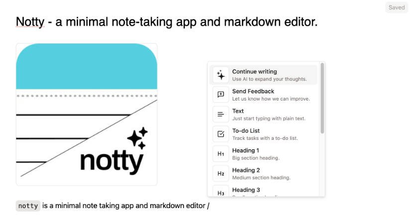 Notty: AI-Powered Note Taking App and Markdown Editor