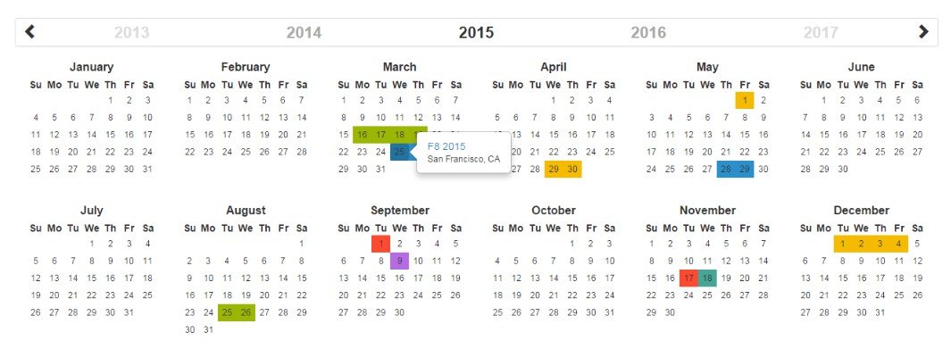 Official React wrapper for the year-calendar widget