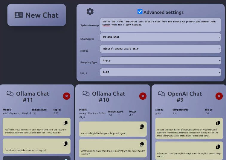 Ollama and OpenAI chat interface