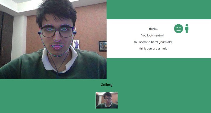 A facial emotion detection concept using React JS & the face-api.js