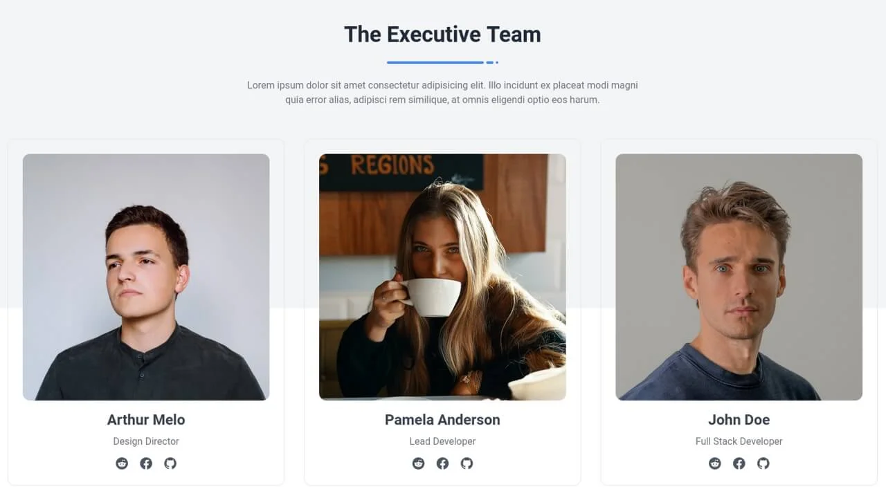 Team Section with Background