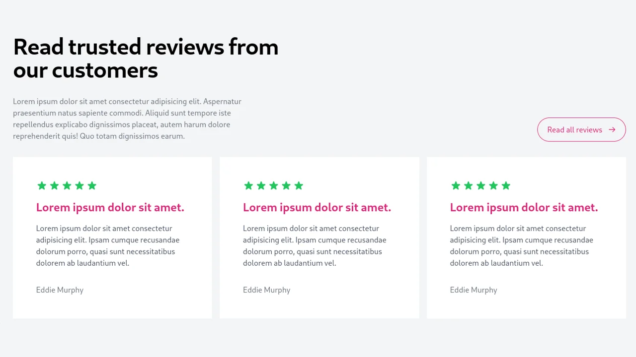 Testimonial Stacked with Content with Call to Action and Grid