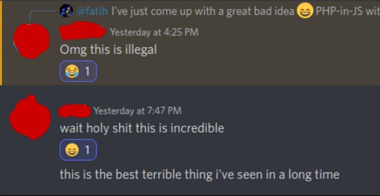 PHP-in-JS: a silly experiment