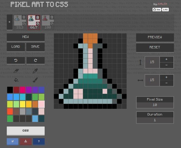 Pixel art animation and drawing web app powered by React