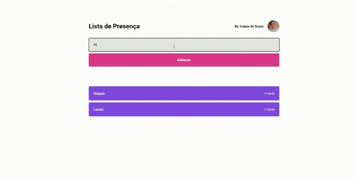 Presence List Made with ReactJS and TypeScript