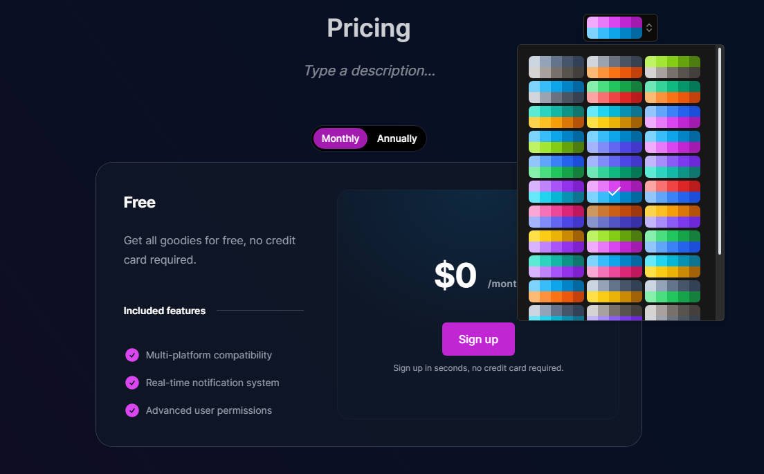 Pricing Page Generator: Effortless Creation of Stunning Pricing Pages for React/Next.js