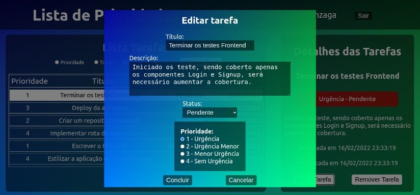 Priority List application Built With React