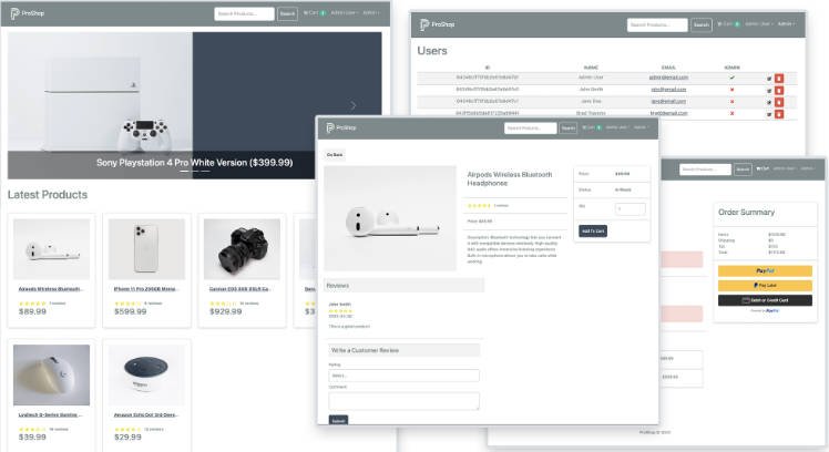 ProShop ecommerce website built with MERN and Redux Toolkit