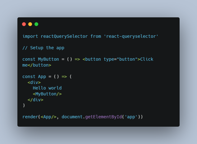 Query React components in the same way query html tag with querySelector