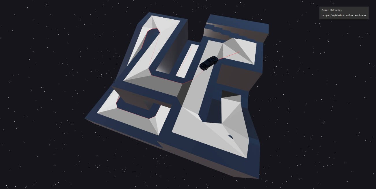 React 3D game engine prototype with a path finding