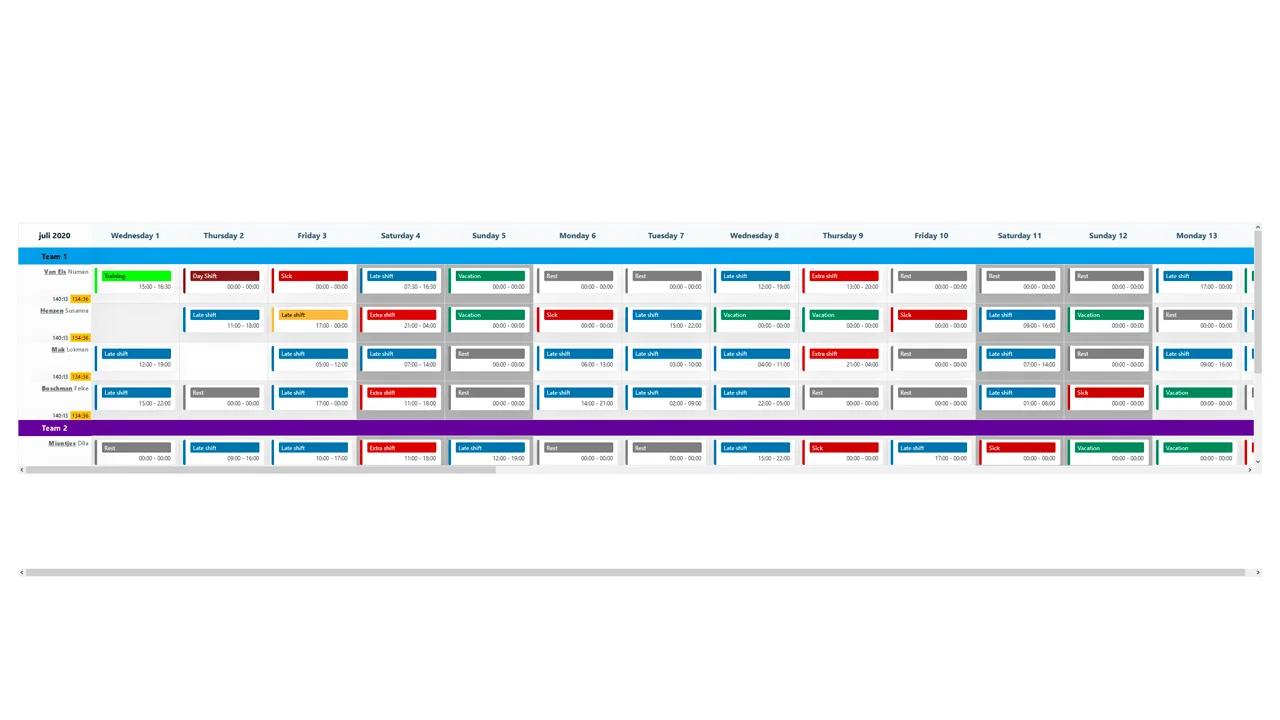 User Calendar/Scheduler - Drag & Drop
