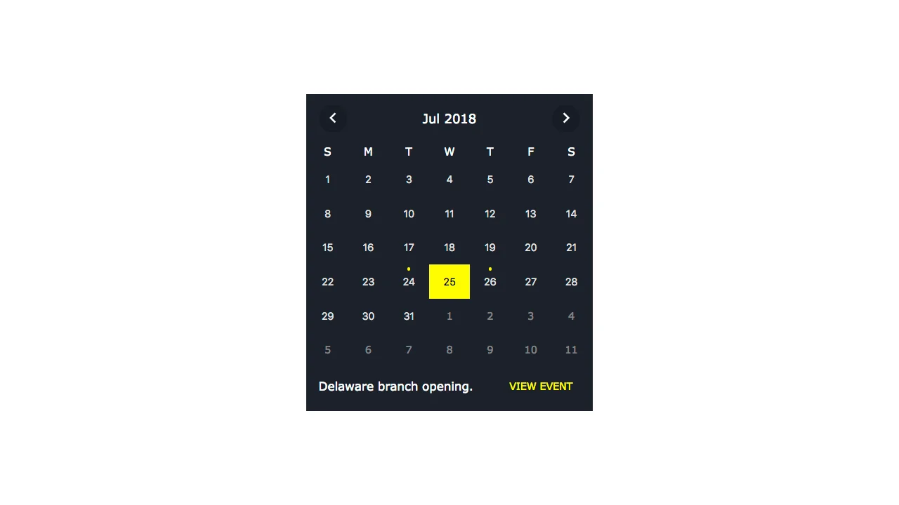 jQuery Mini Event Calendar