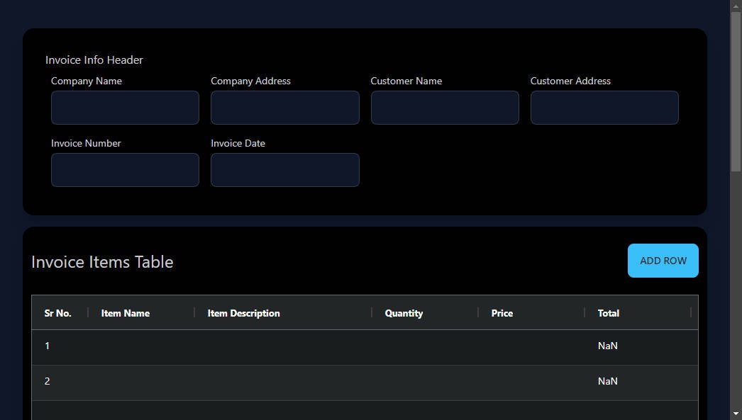 React-based invoice generator with PDF export