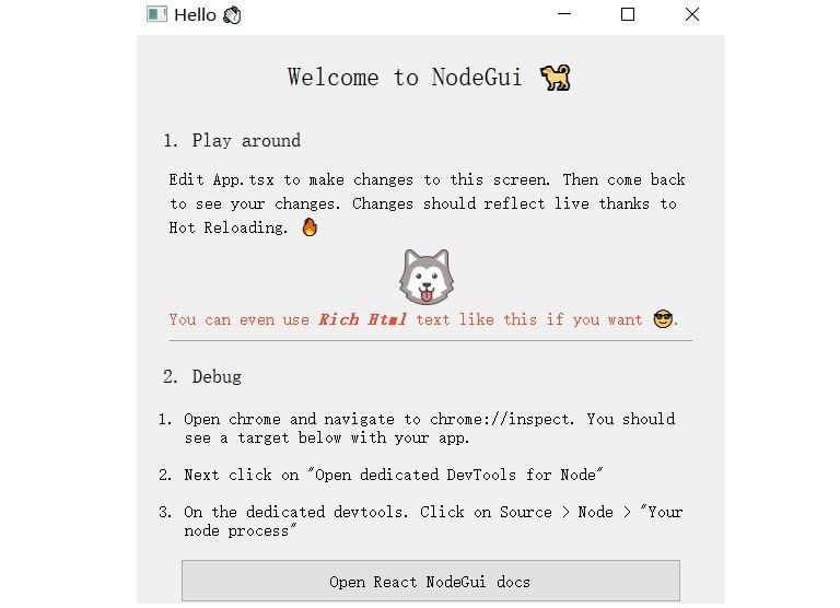 React based NodeGui Vite Starter Template