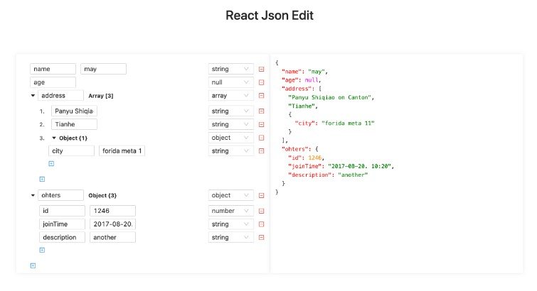 React-based visual json editor