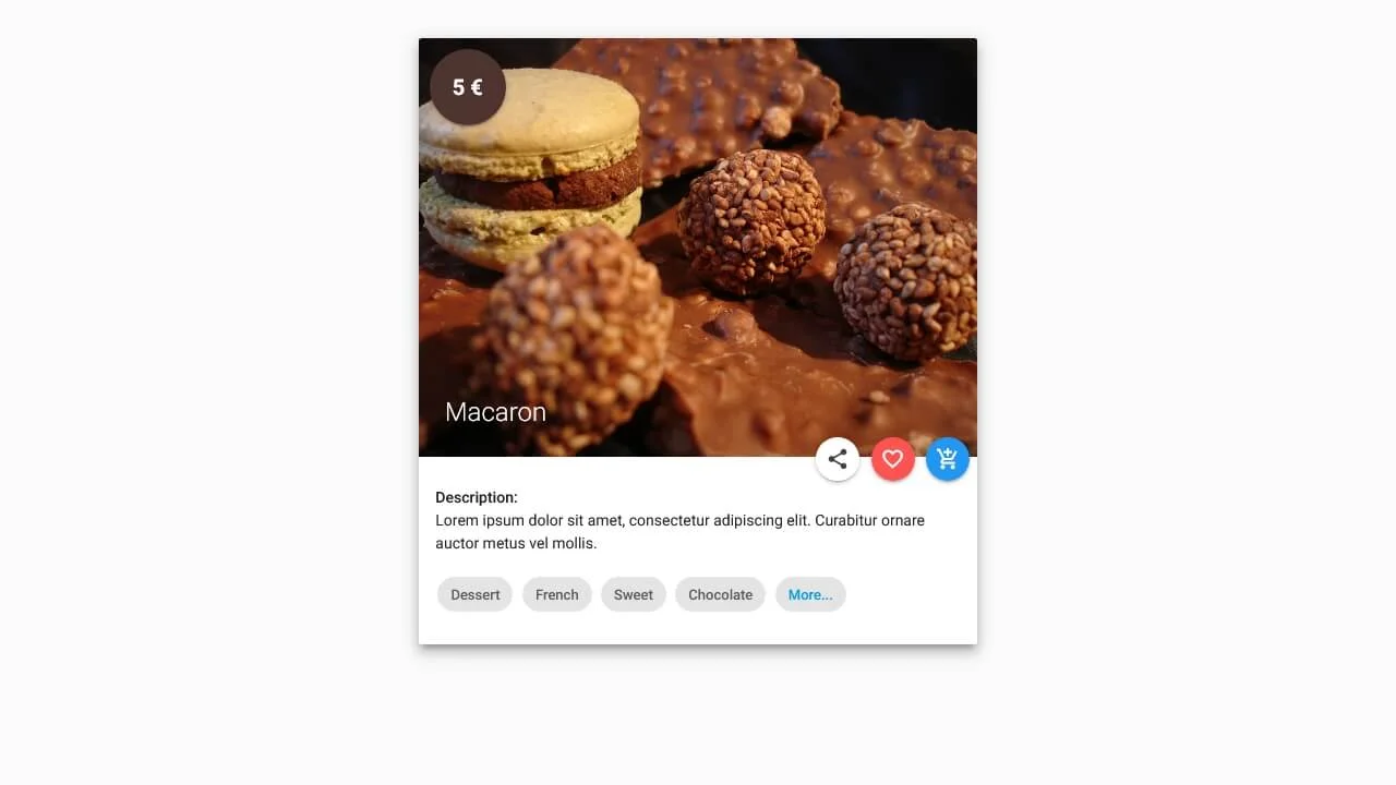 Material Design Product Card